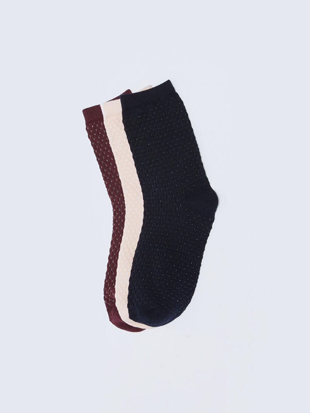 Lacivert Sim Detaylı Kadın Soket Çorap 3'lü