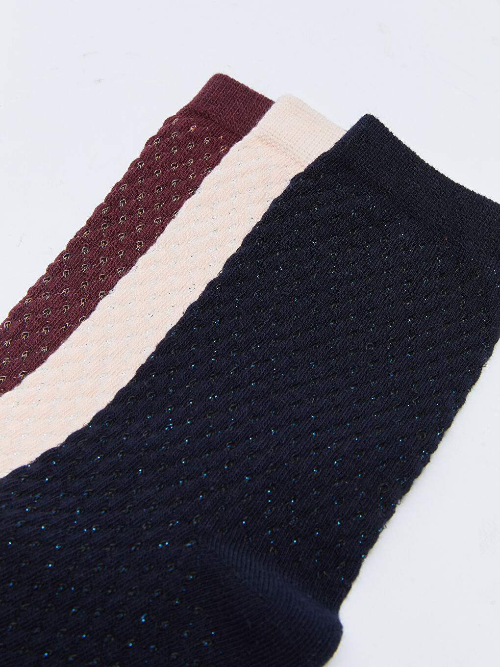 Lacivert Sim Detaylı Kadın Soket Çorap 3'lü-2