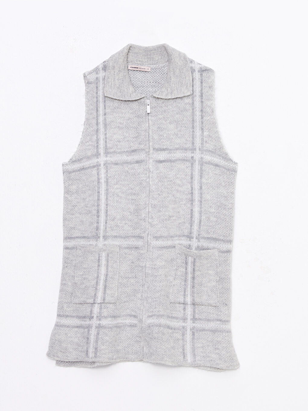LC Waikiki Polo Neck Plaid Women's Tricot Vest -W2CR05Z8-LLX