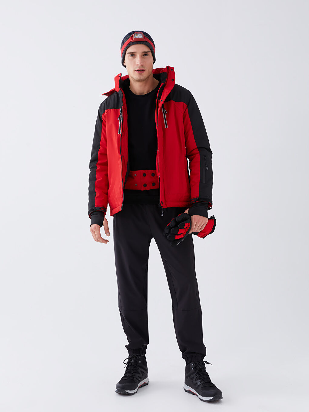 XSIDE ACTIVE Kirmizi Standart Kalıp Kapüşonlu Erkek Kayak Montu - 6