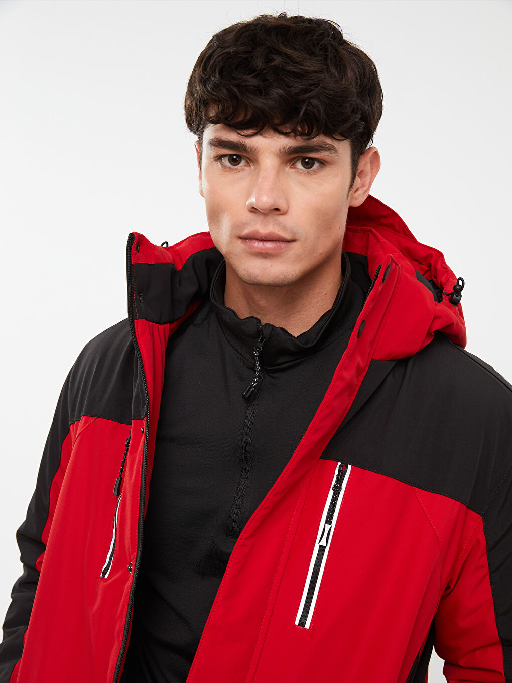 XSIDE ACTIVE Kirmizi Standart Kalıp Kapüşonlu Erkek Kayak Montu - 5