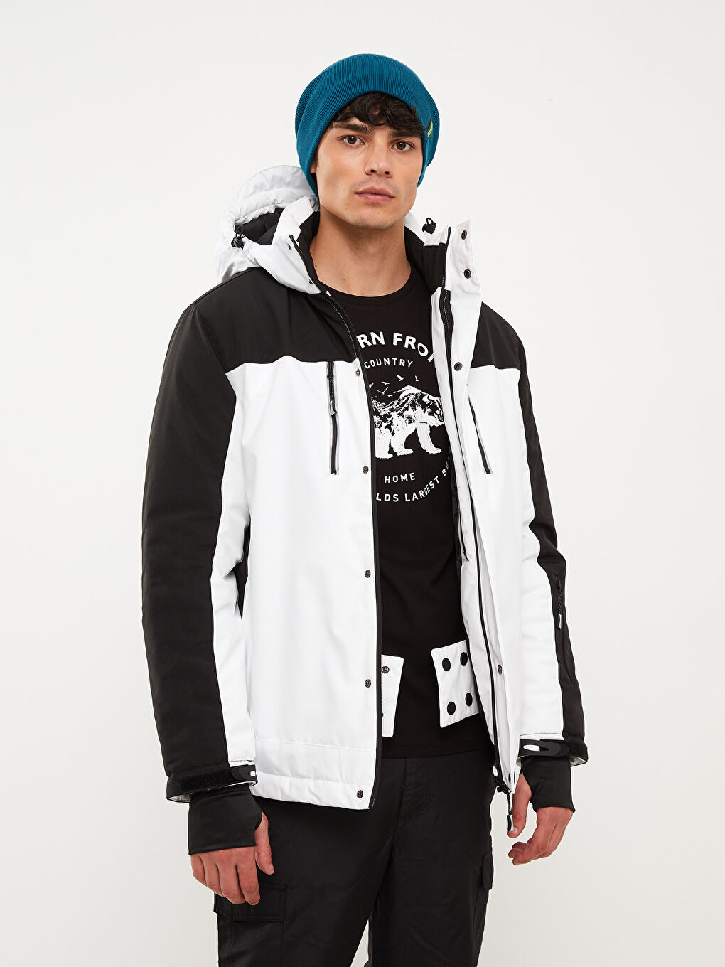Regular Fit Hooded Men's Ski Jacket