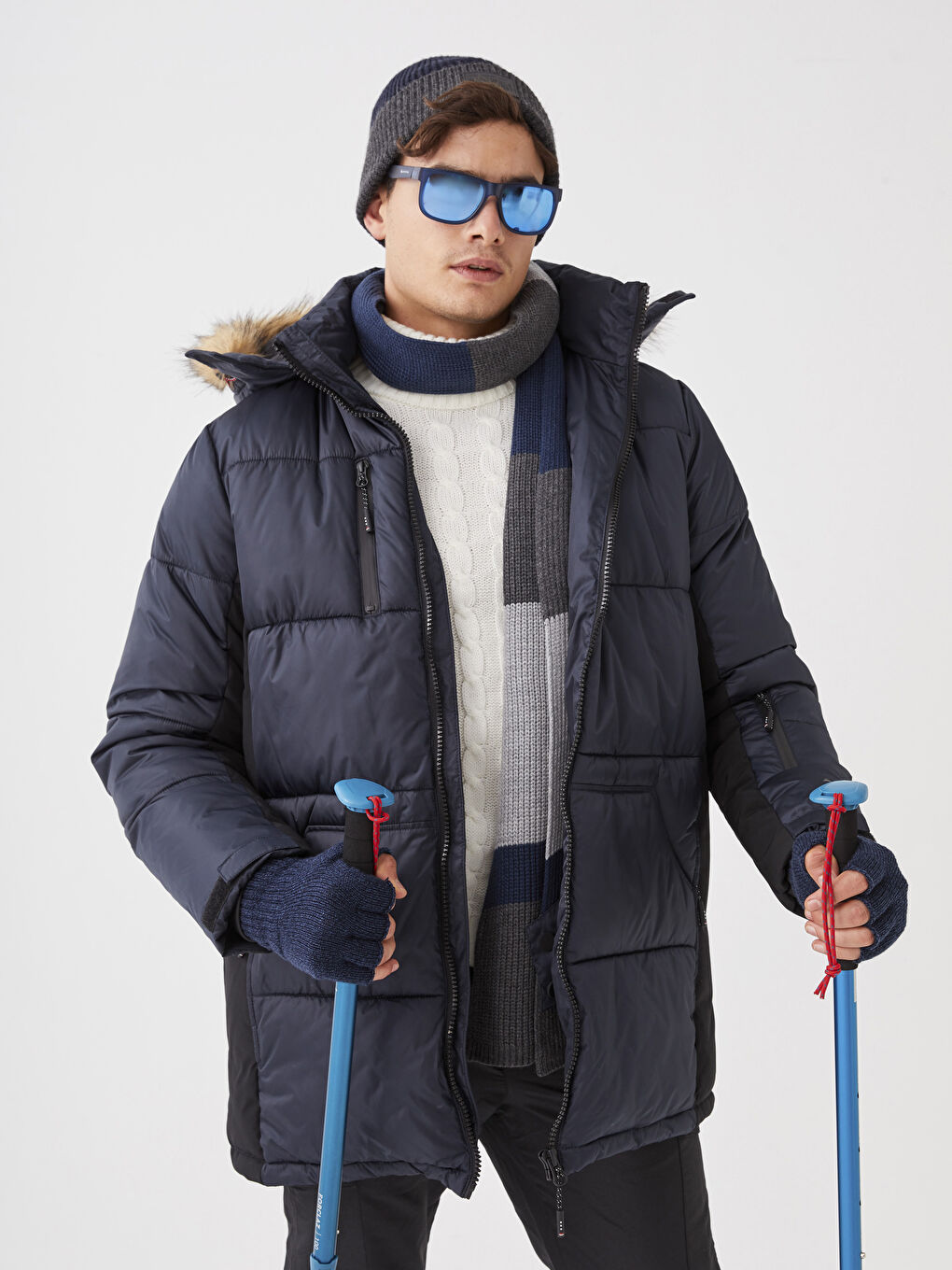 XSIDE ACTIVE Standard Fit Hooded Men's Puffer Coat -W2CR22Z8-J2Y