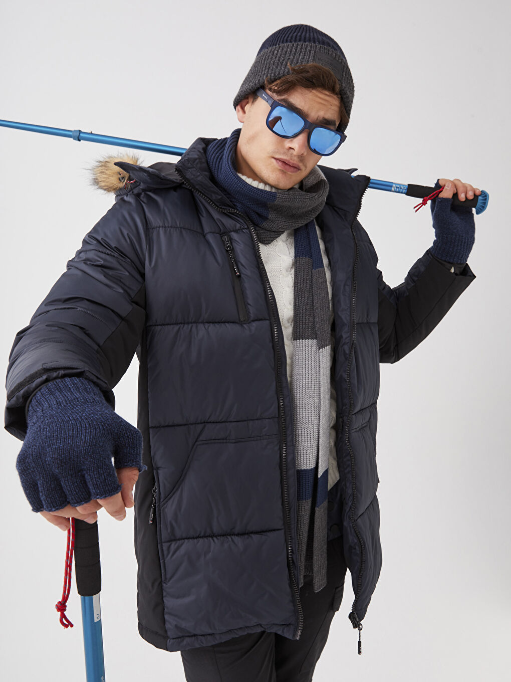 XSIDE ACTIVE Standard Fit Hooded Men's Puffer Coat -W2CR22Z8-J2Y