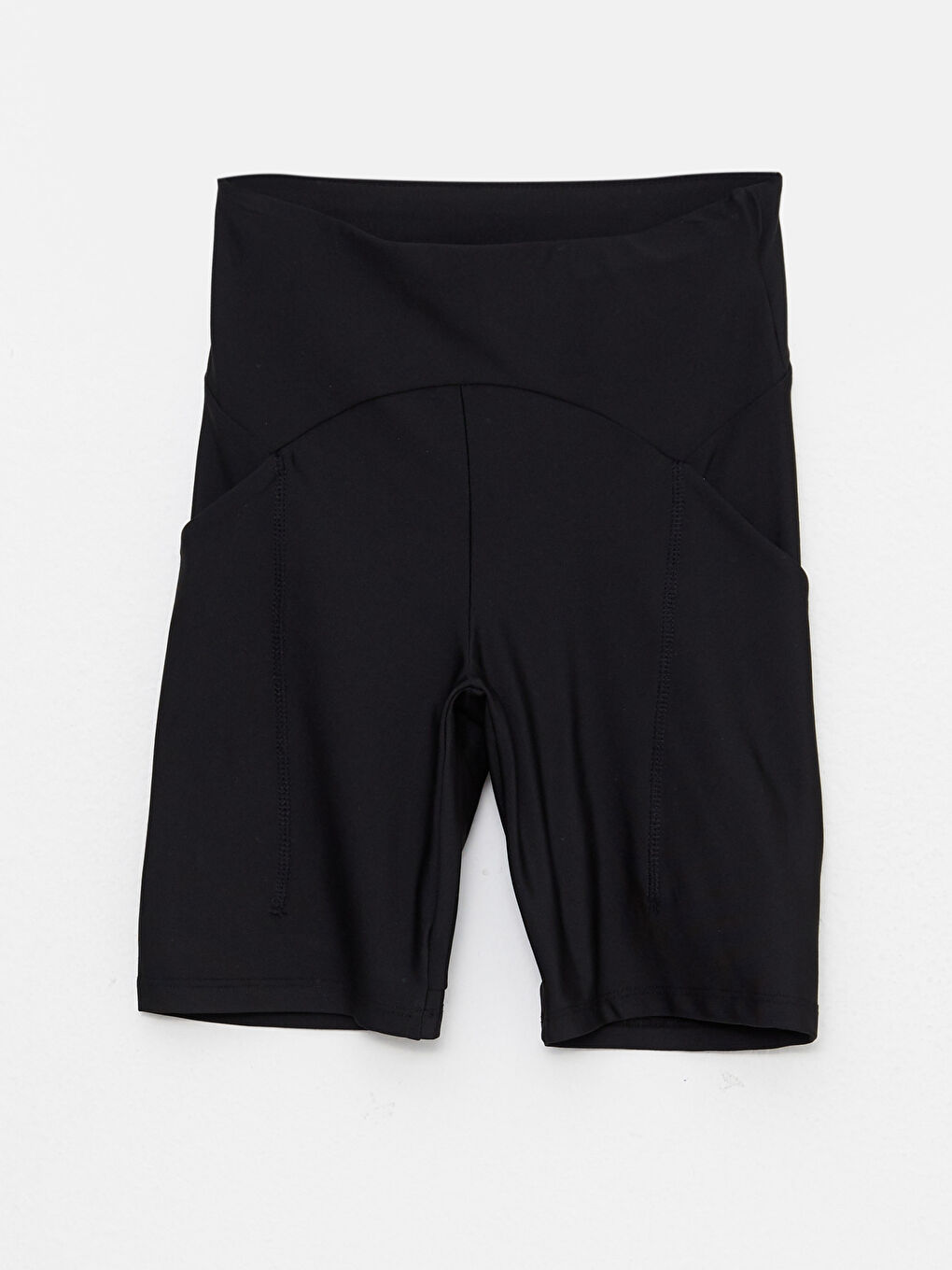 Women's Elastic Waist Plain Short Leggings-4