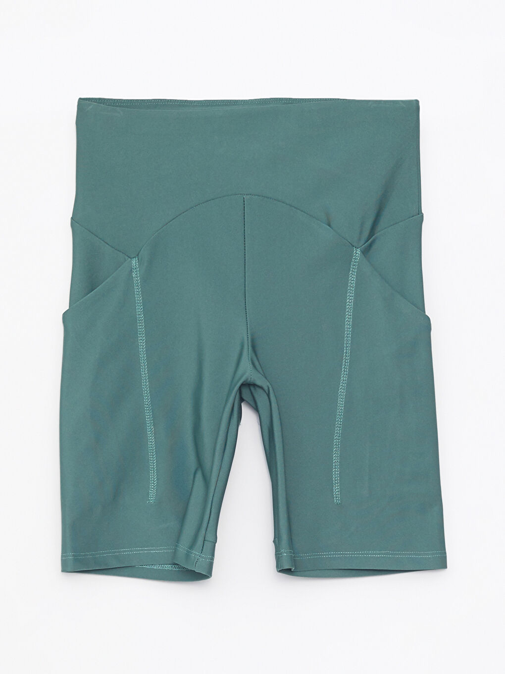 Women's Elastic Waist Plain Short Leggings-5