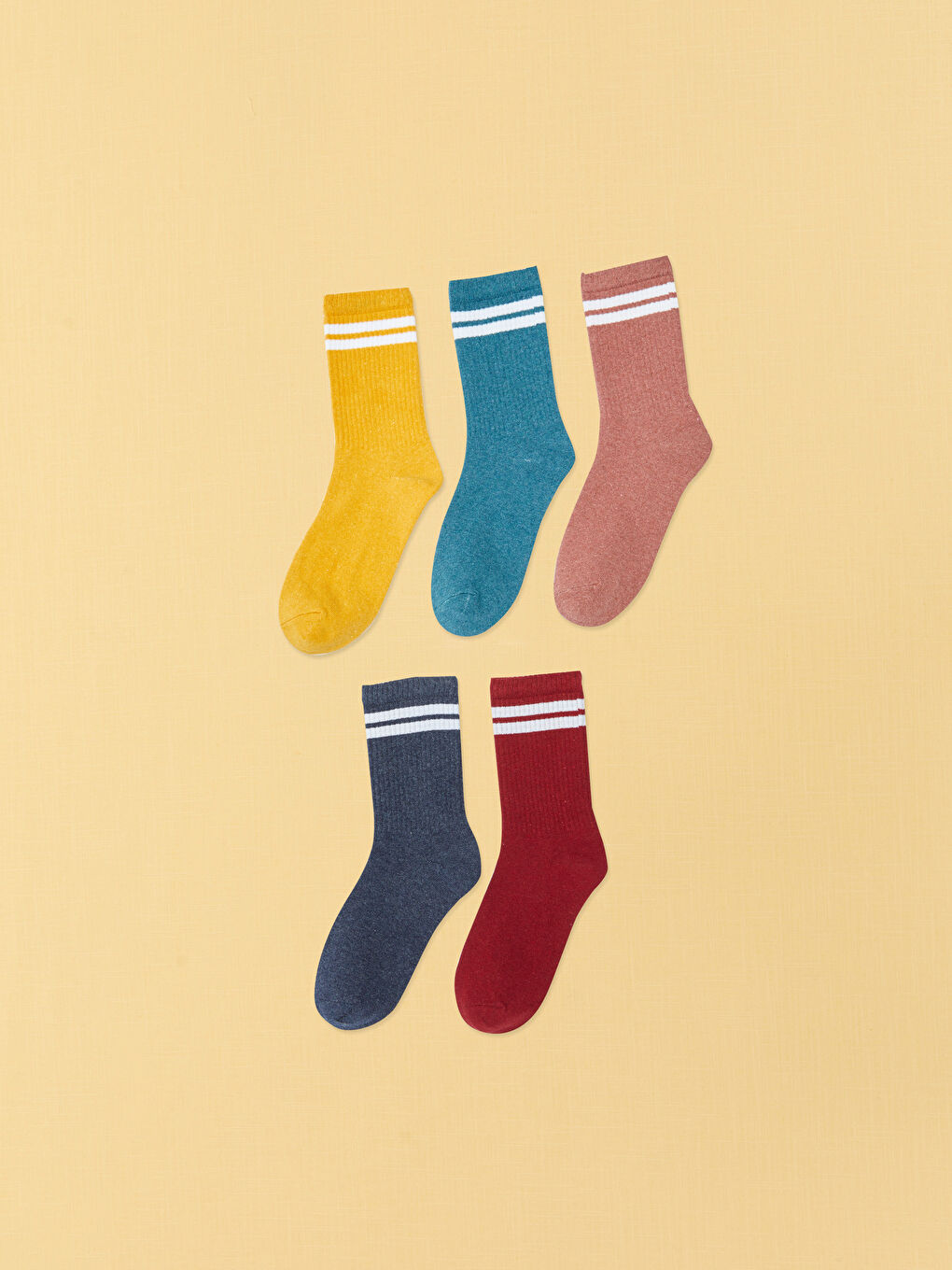 LCW DREAM Stripe Detailed Women's Socks 5 Pack -W2CR33Z8-J5R