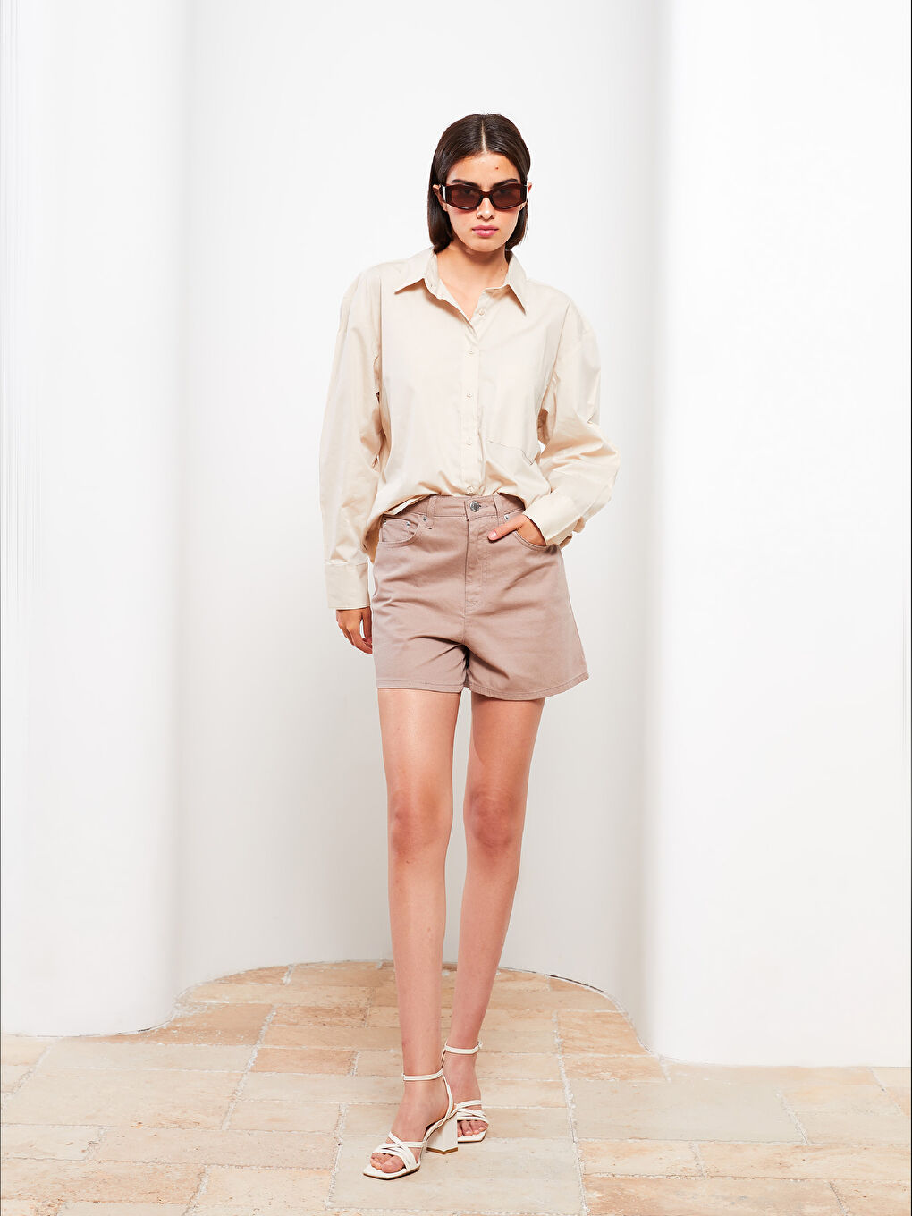 Buttoned Regular Long Sleeve Poplin Women's Shirt -W2CR38Z8-FWZ