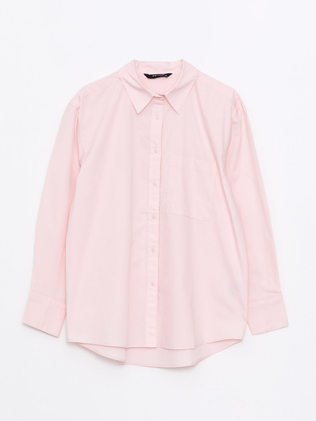 Buttoned Regular Long Sleeve Poplin Women's Shirt-5