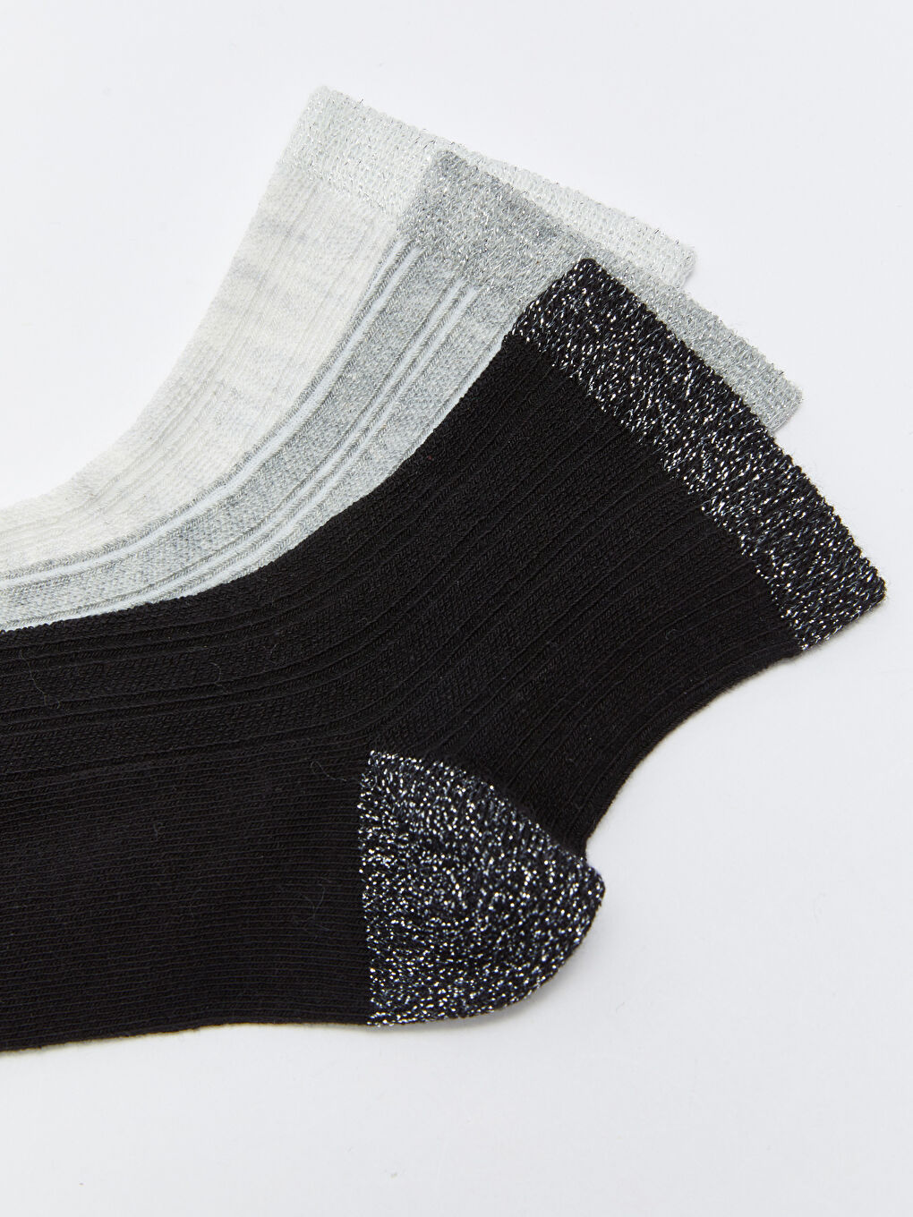 Siyah Sim Detaylı Kadın Soket Çorap 3'lü-2