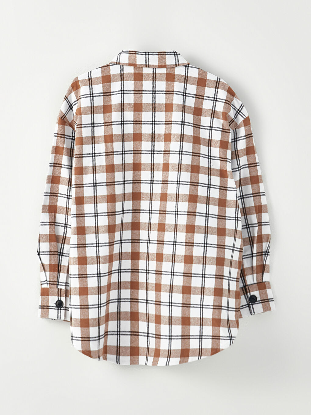 Surchemise à Carreaux Boutonnée en Tweed à Manches Longues pour Femmes-6