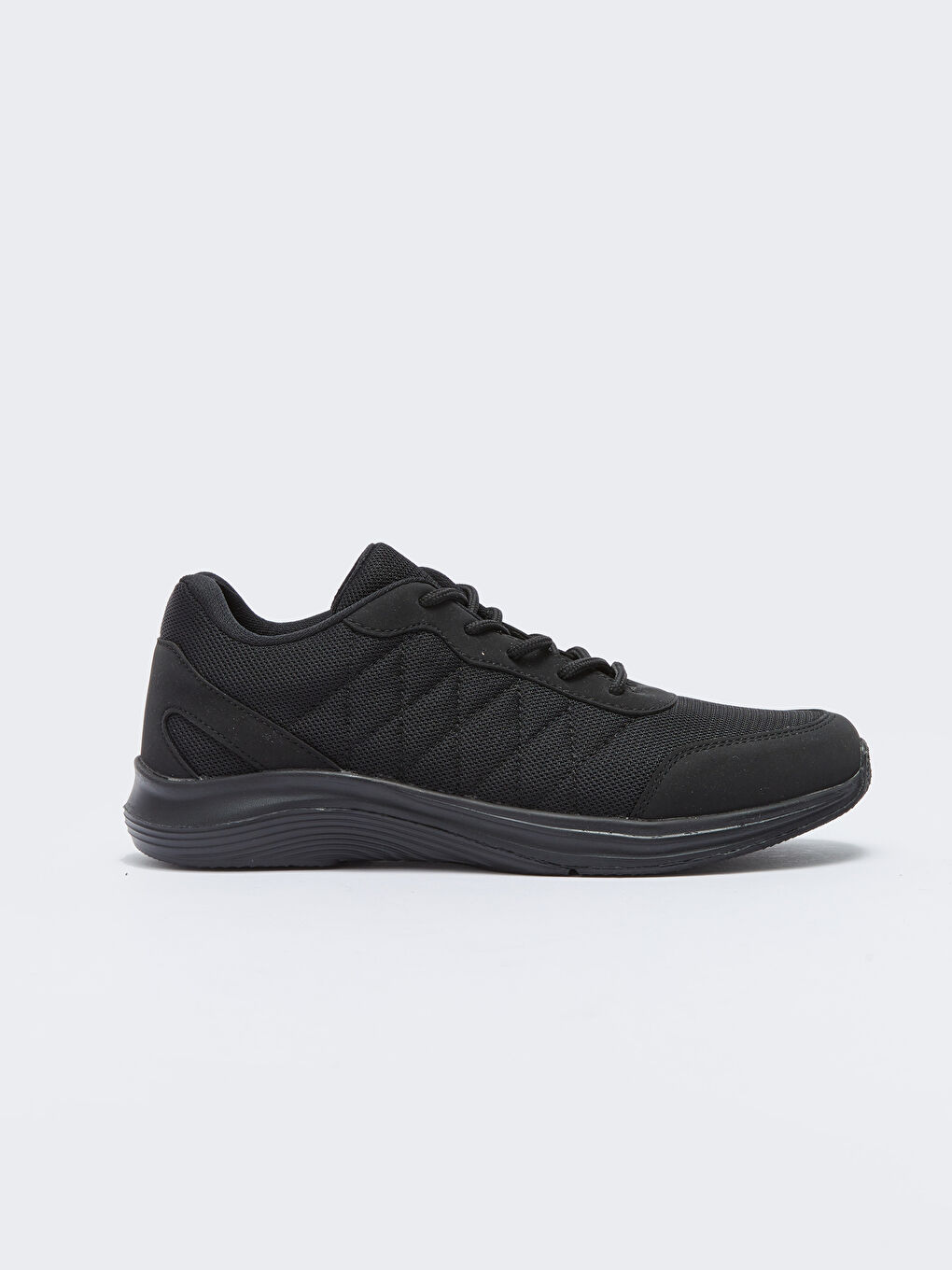 Siyah Bağcıklı File Detaylı Erkek Spor Ayakkabı-1