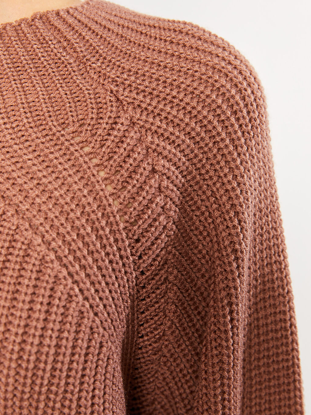 LCW Vision Rundhalsausschnitt Schlicht Langarm Damen Strickpullover -W2CR50Z8-H5D