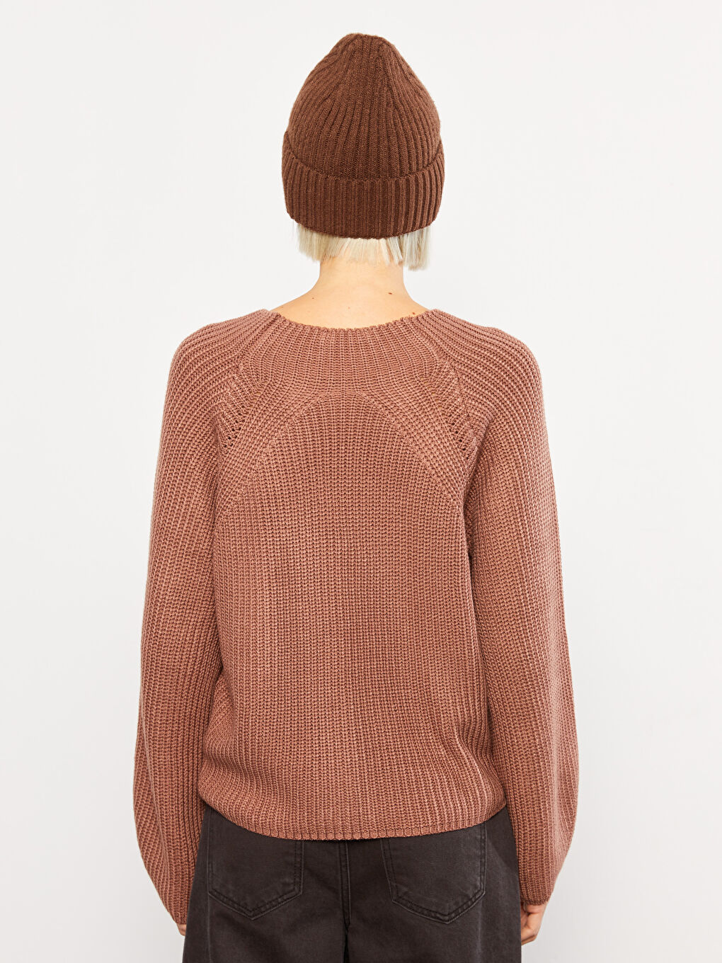 LCW Vision Rundhalsausschnitt Schlicht Langarm Damen Strickpullover -W2CR50Z8-H5D