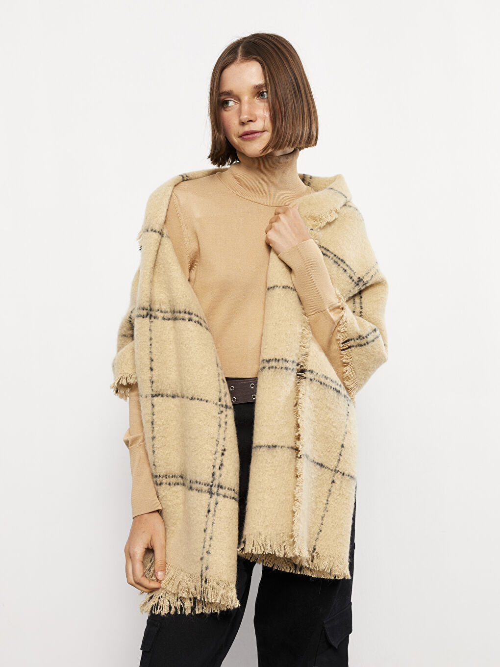 LCW ACCESSORIES Karierter Schal für Damen mit Fransen -W2CR66Z8-JYL