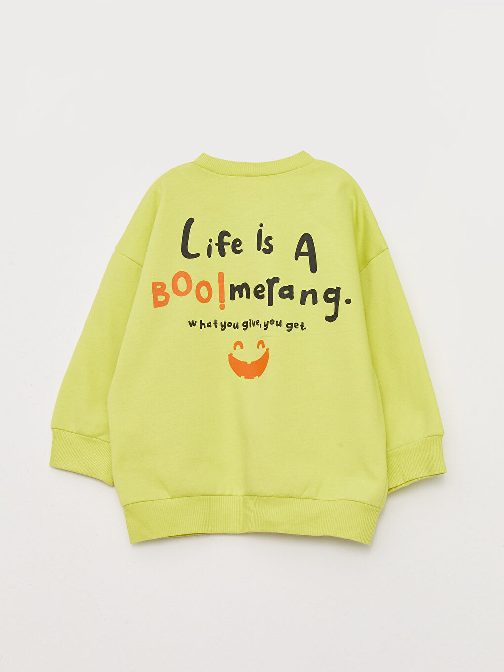 Yeşil Bisiklet Yaka Uzun Kollu Erkek Bebek Sweatshirt ve Pantolon 2'li Takım-2