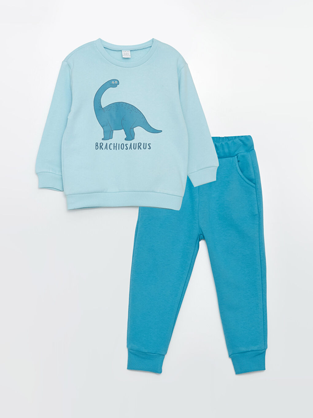 Crew Neck Printed Baby Boys' Sweatshirt and Sweatpants