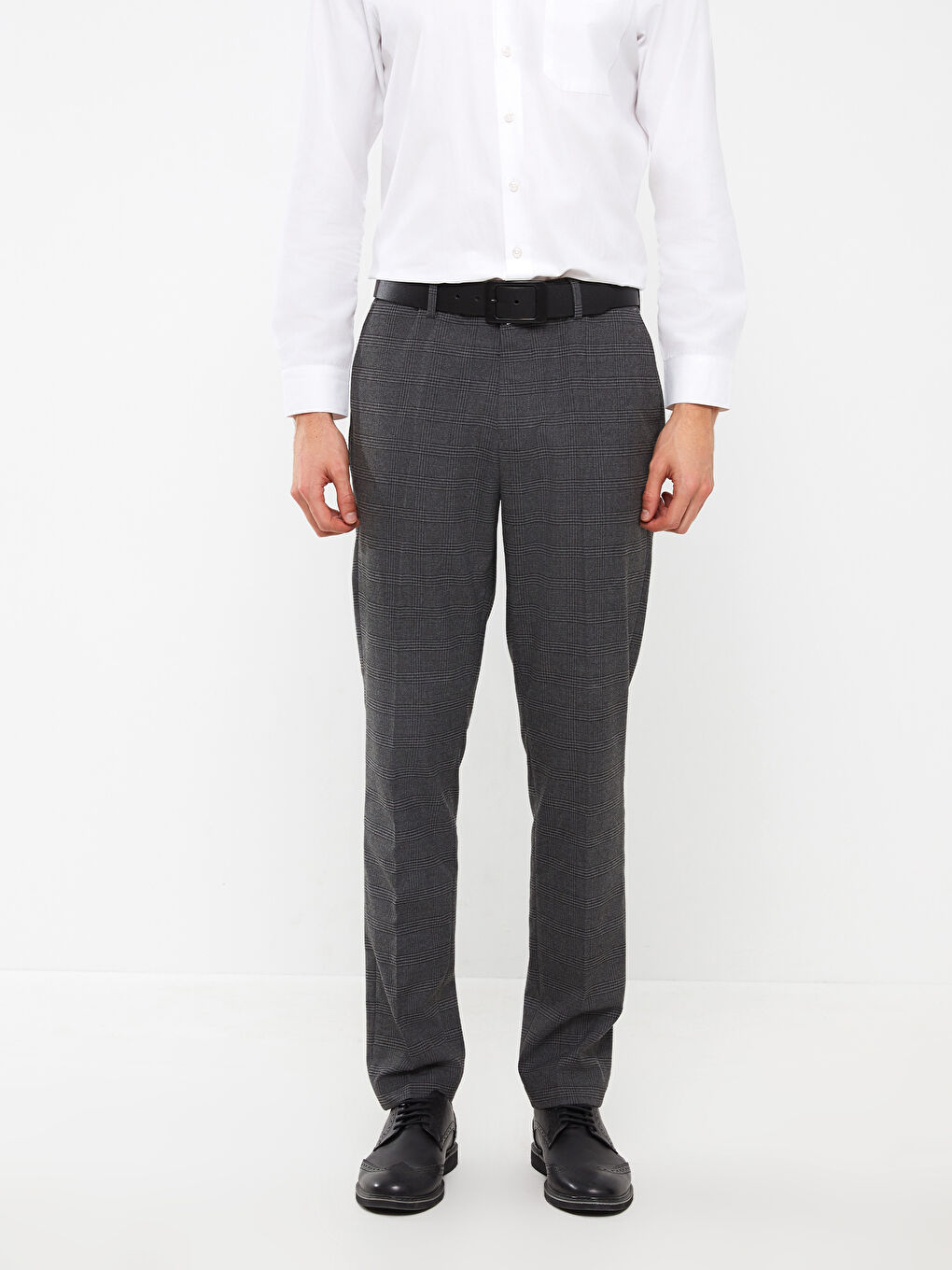 LCWAIKIKI Formal Antrasit Ekoseli Slim Fit Ekose Erkek Pantolon - 4