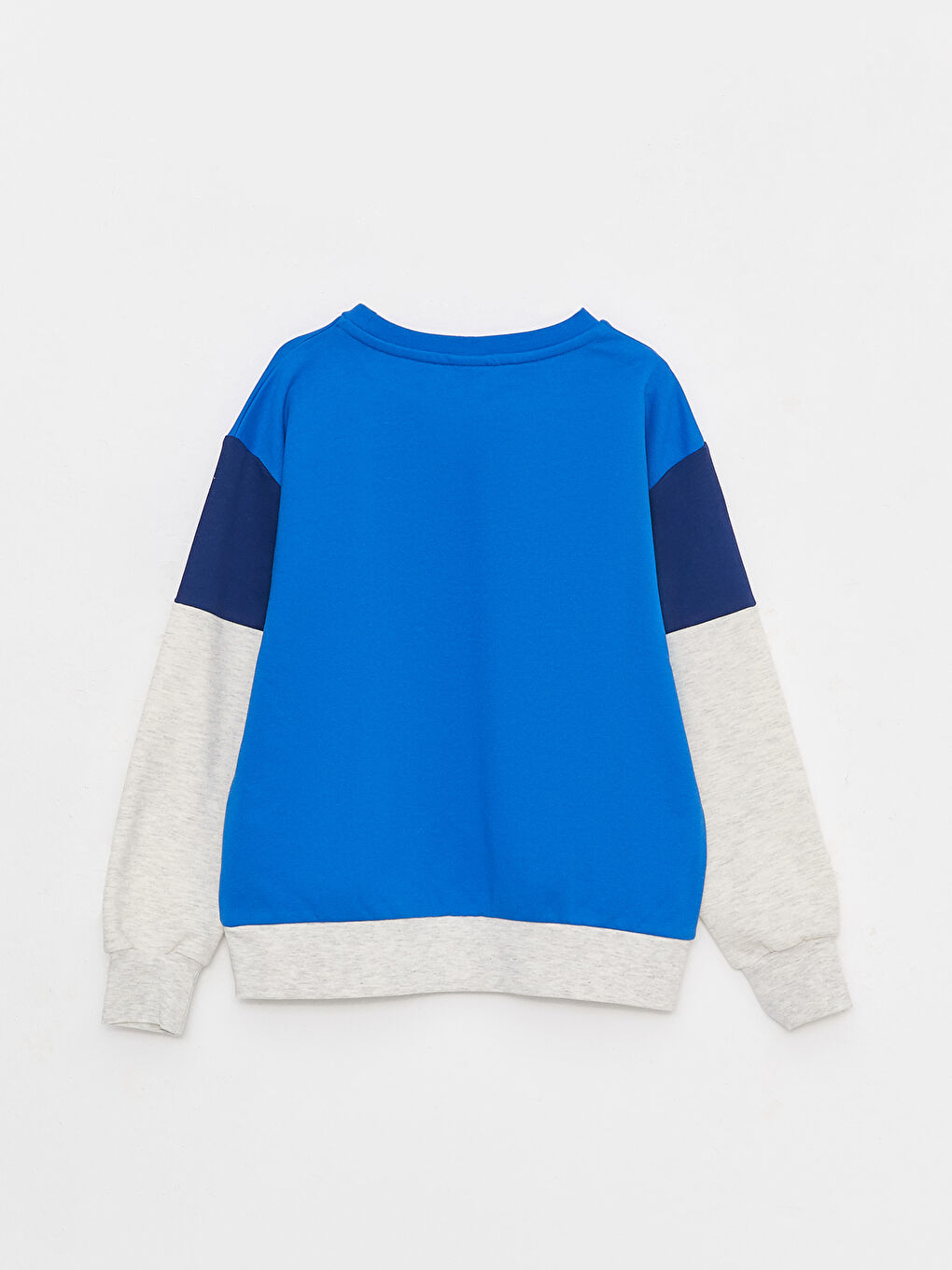 Ұлдарға арналған ұзын жеңді принтті дөңгелек жағалы свитшот-1