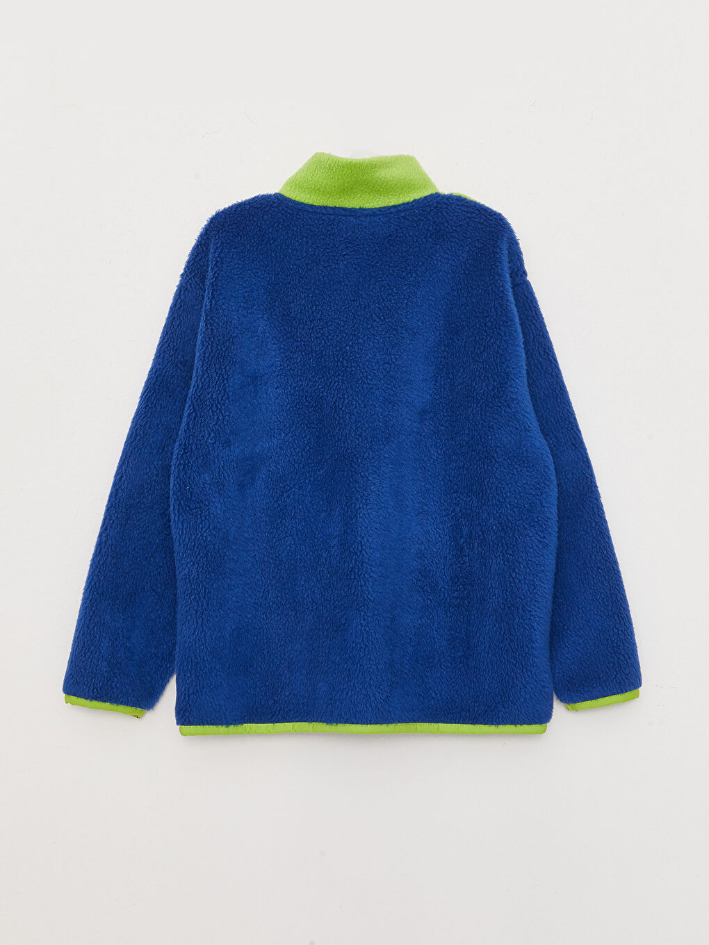 Stand Up Collar Color Block Long Sleeve Fleece Boys Zippered Sweatshirt-1