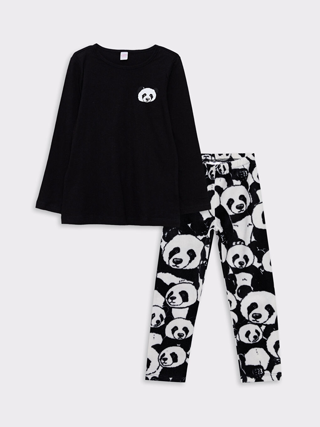 LCW ECO Crew Neck Printed Long Sleeve Girls' Pyjama Set -W2CT21Z4-LQJ