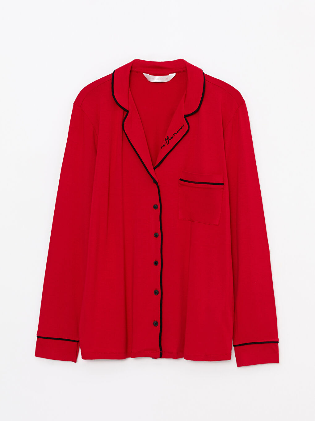 Kırmızı Yılbaşı Temalı Uzun Kollu Kadın Pijama Takımı-6