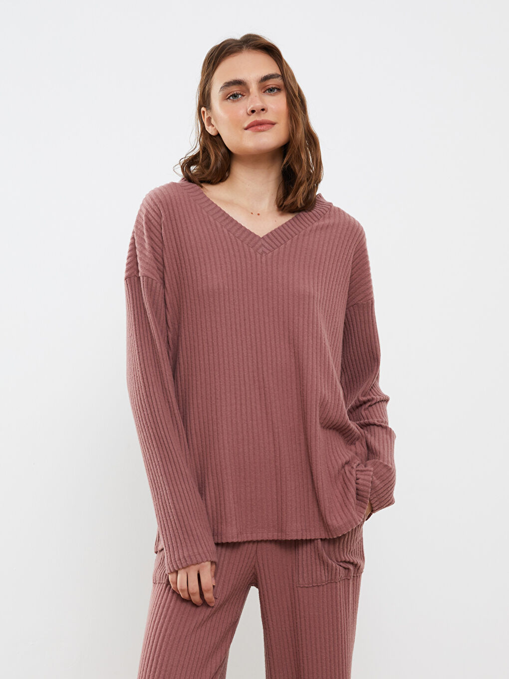 V Neck Regular Long Sleeve Women's Pajama Set