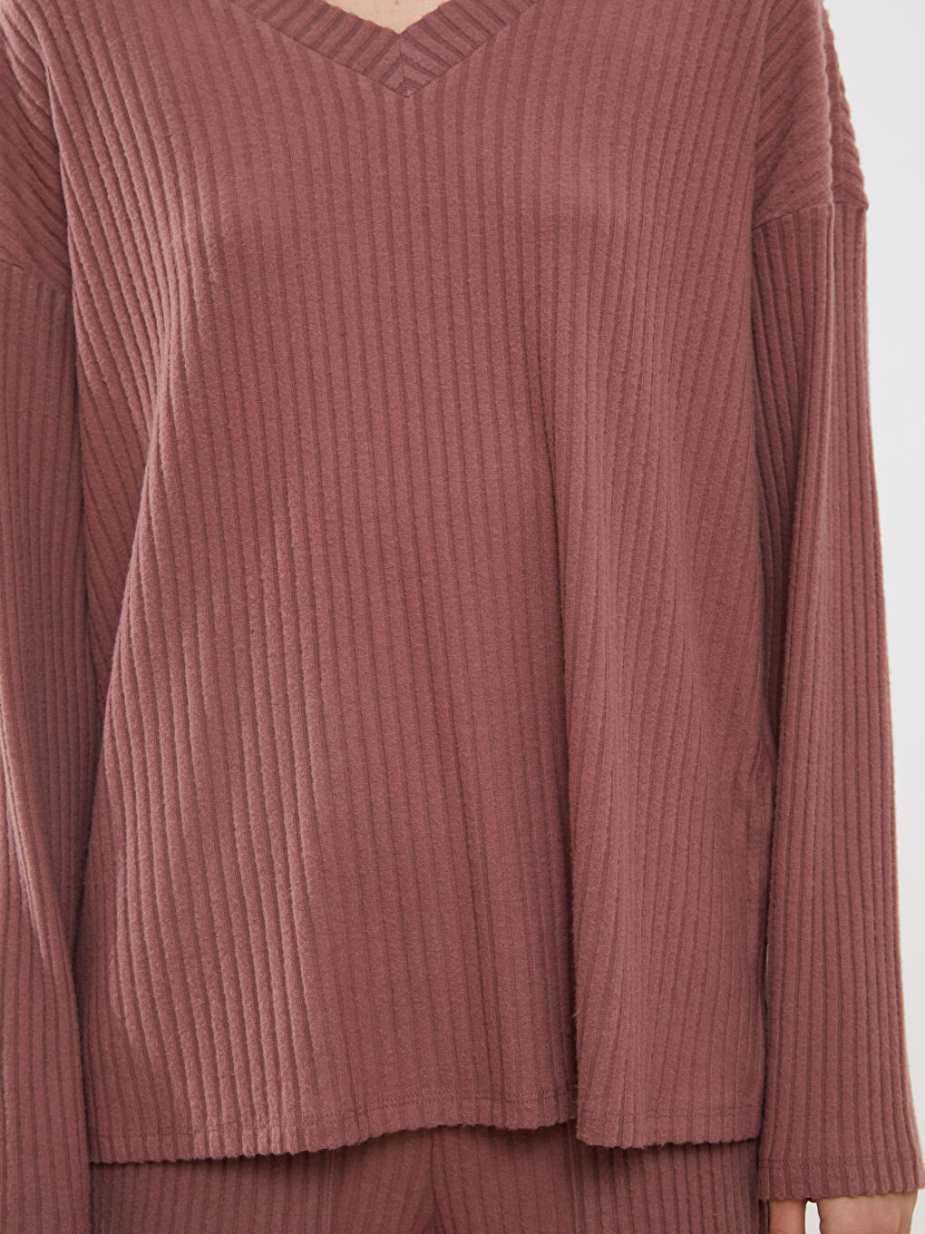 V Neck Regular Long Sleeve Women's Pajama Set-3