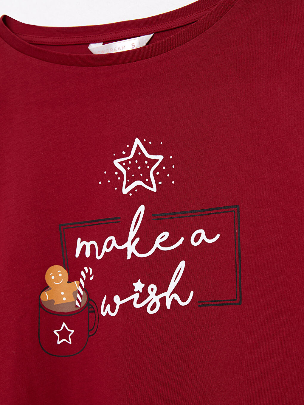 طقم بيجامة قطن كم طويل بياقة دائرية بطابع رأس السنة للسيدات-7