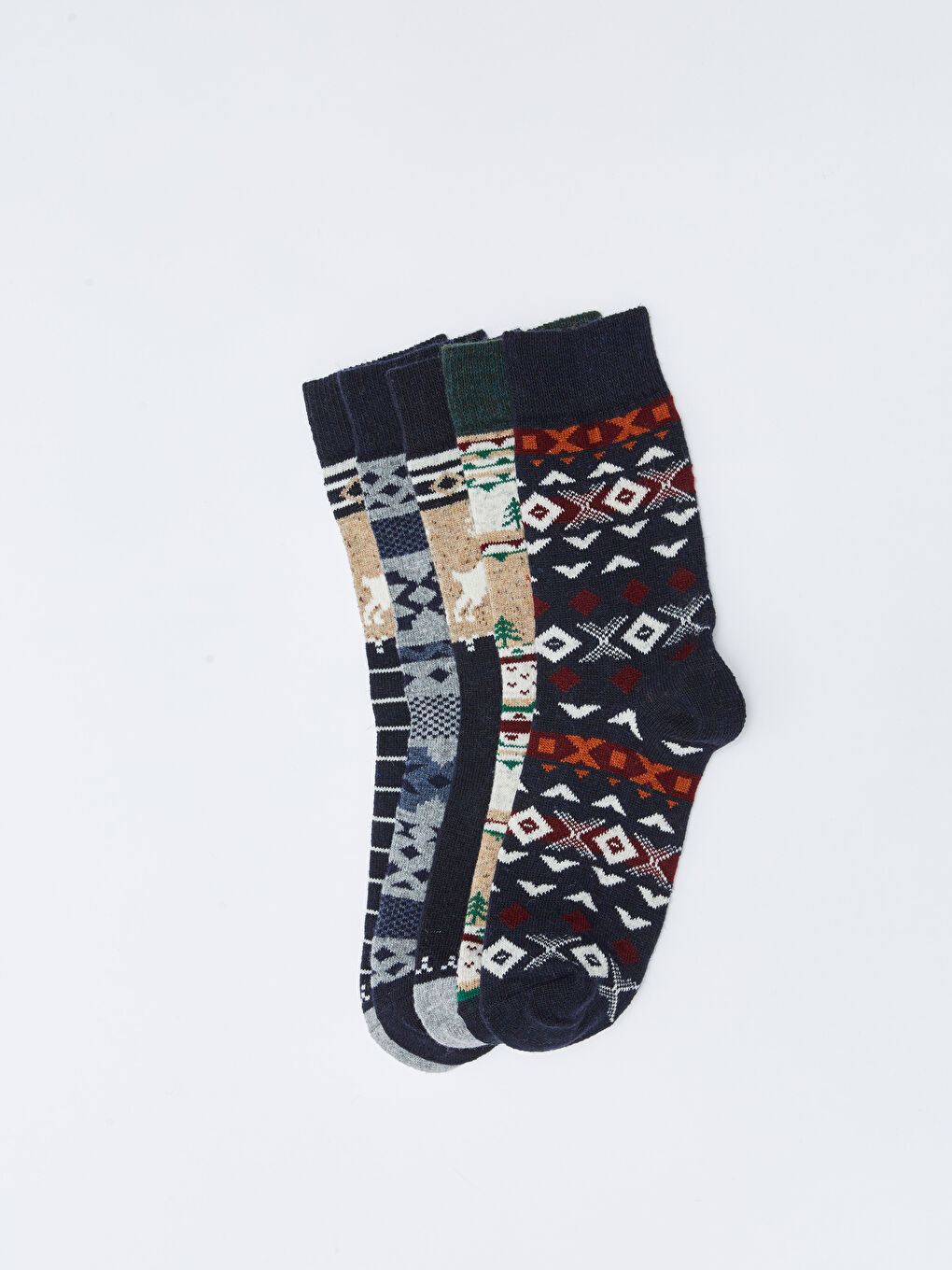 Patterned Men's Ankle Socks 5 Pack