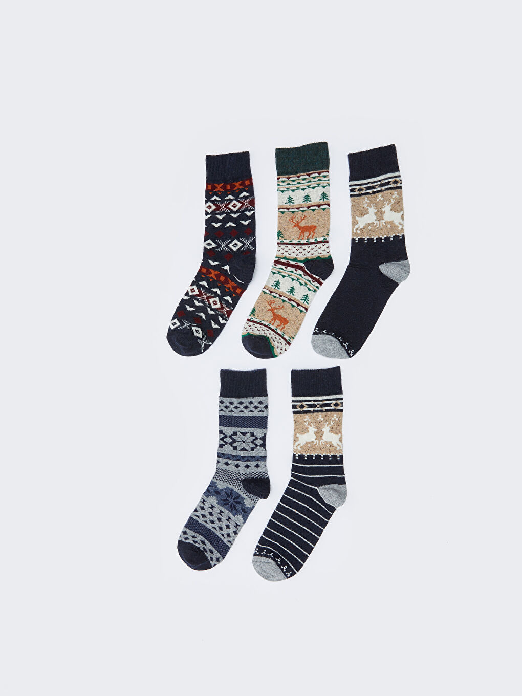 Patterned Men's Ankle Socks 5 Pack-1