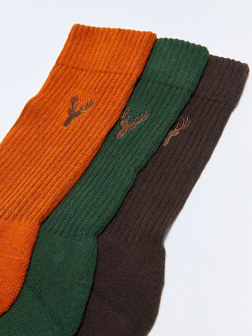 Haki Nakışlı Erkek Soket Çorap 3'lü-2