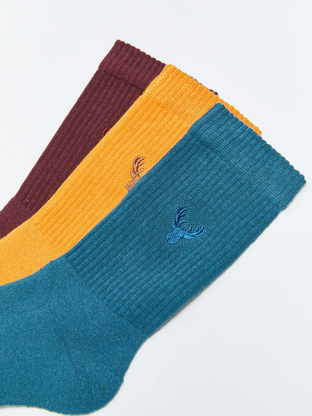 LCW ACCESSORIES Embroidered Men's Ankle Socks 3-packs -W2CT75Z8-DKK