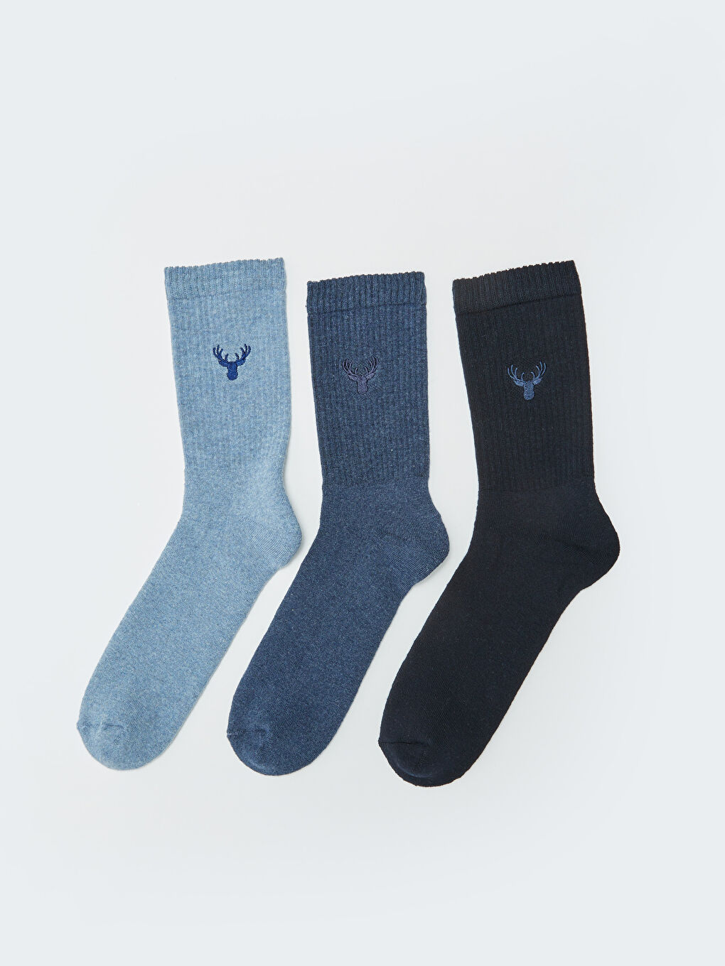LCW ACCESSORIES Embroidered Men's Ankle Socks 3-packs -W2CT75Z8-UE1