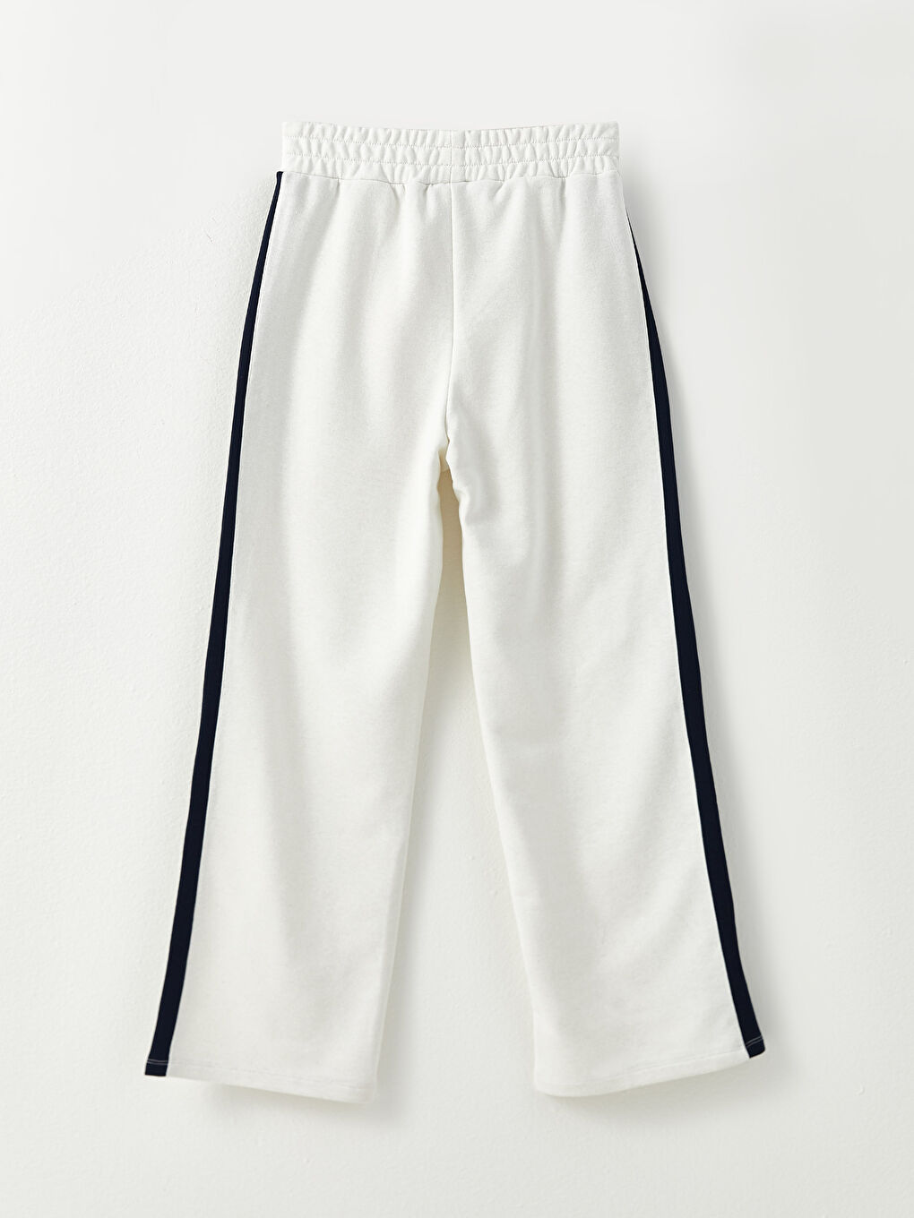 Ekru Beli Lastikli Renk Bloklu Kadın Eşofman Altı-6