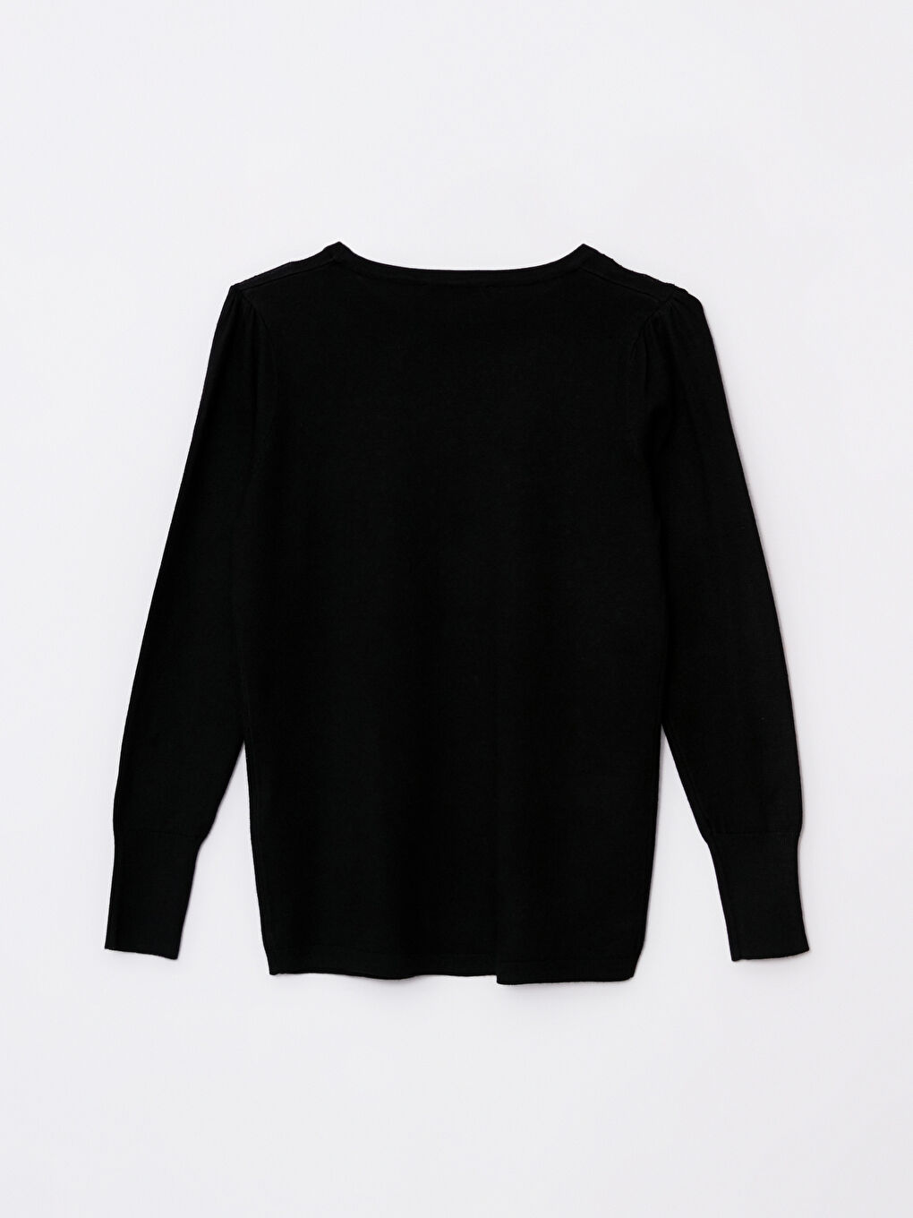 Siyah Bisiklet Yaka Pul Payet İşlemeli Uzun Kollu Kadın Kazak-6