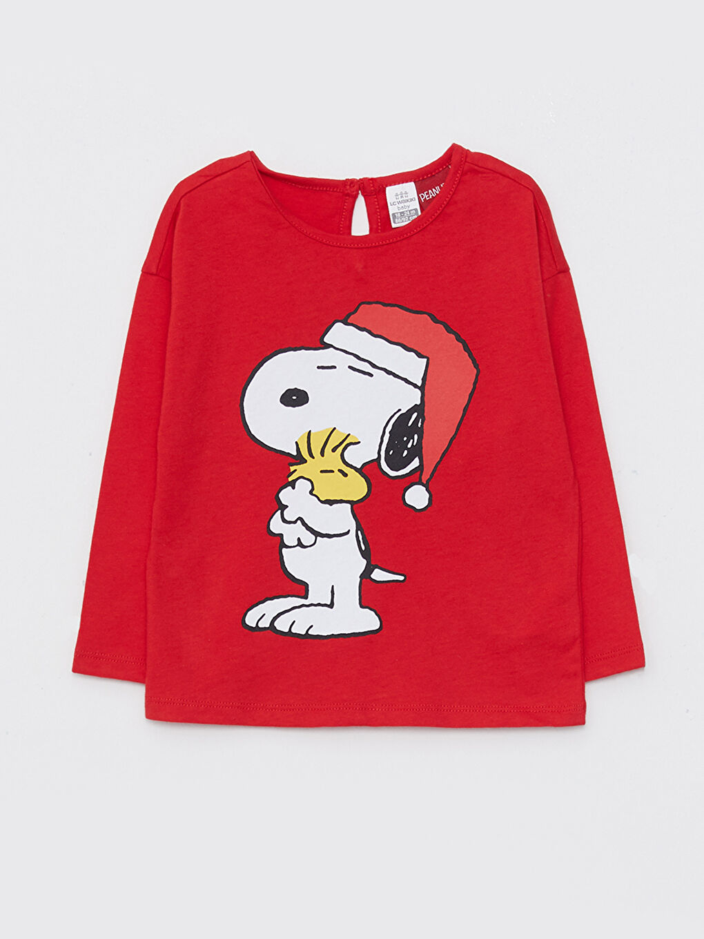Crew Neck Long Sleeve Snoopy Printed Baby Girl Pajamas Set-1