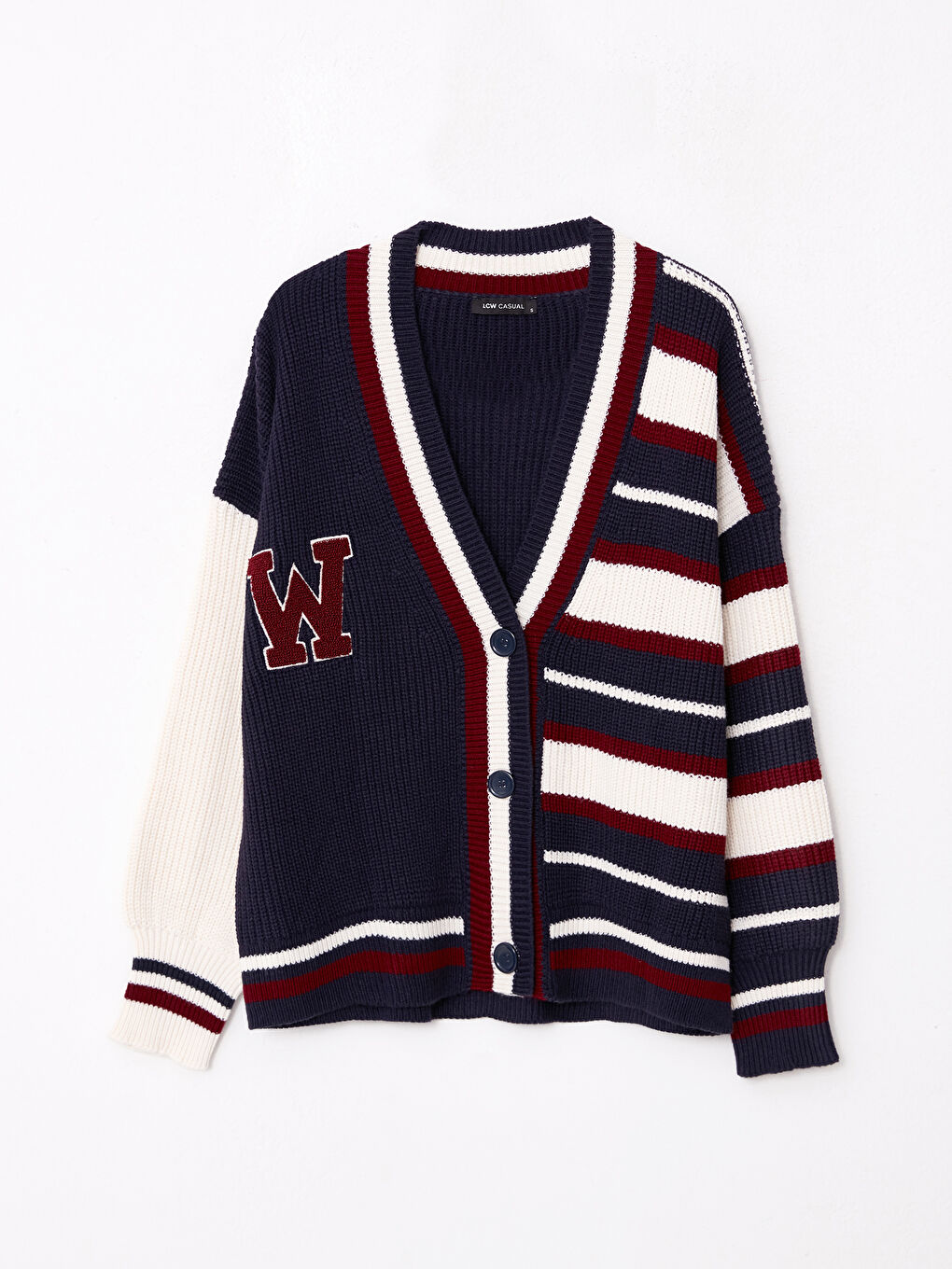 V Neck Color Block Long Sleeve Women's Knitwear Cardigan-10