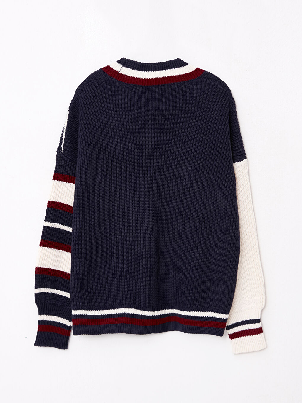 V Neck Color Block Long Sleeve Women's Knitwear Cardigan-11