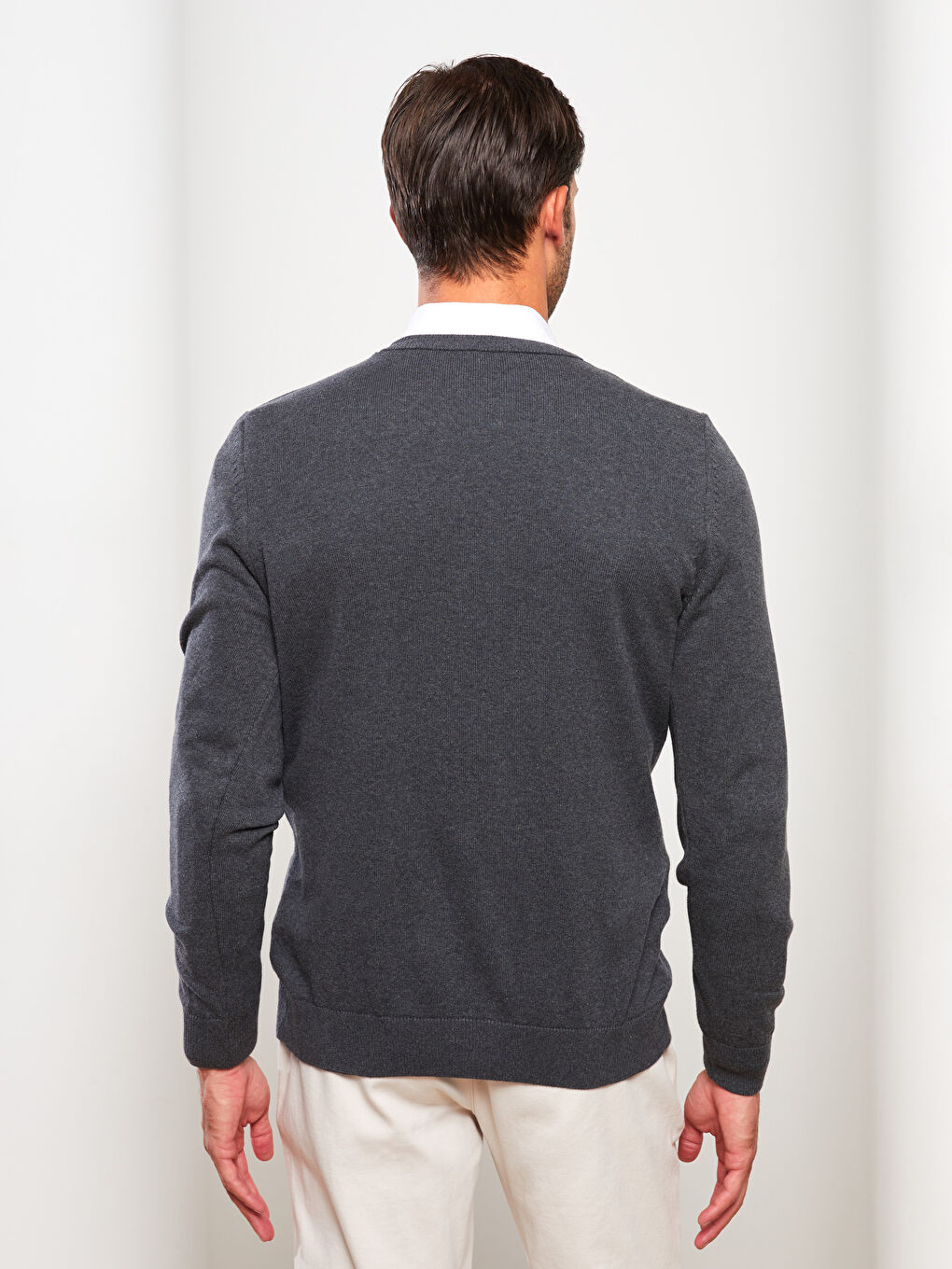 Antrasit Bisiklet Yaka Erkek Triko Kazak-4