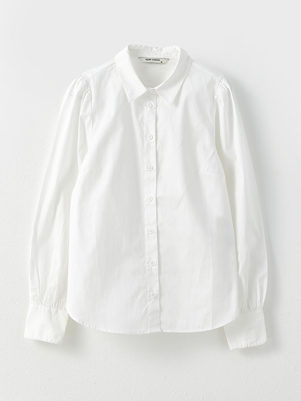 Buttoned Regular Long Sleeve Poplin Women's Shirt-5