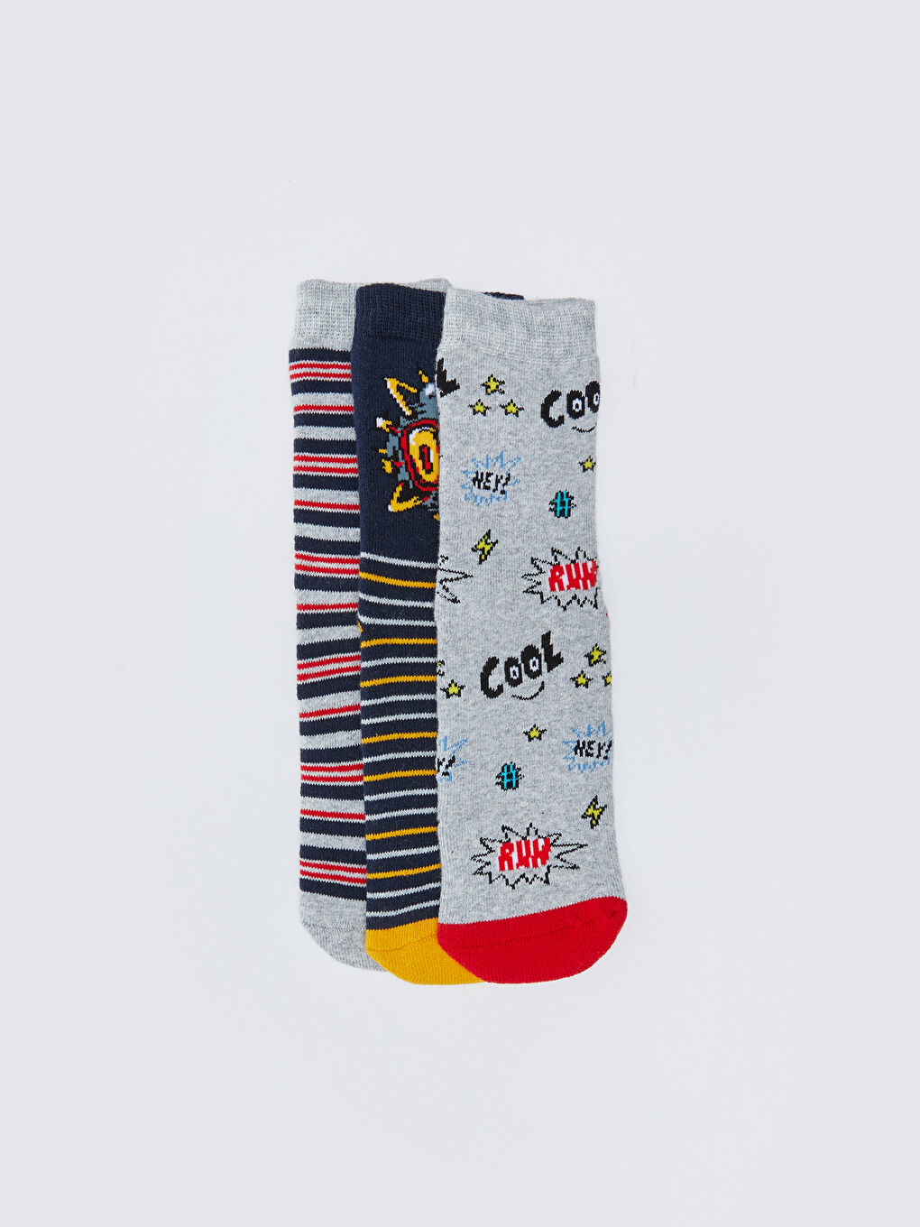 LCW Kids Gemusterte Knöchelsocken aus Frottee für Jungen, 3er-Pack -W2CV02Z4-K00