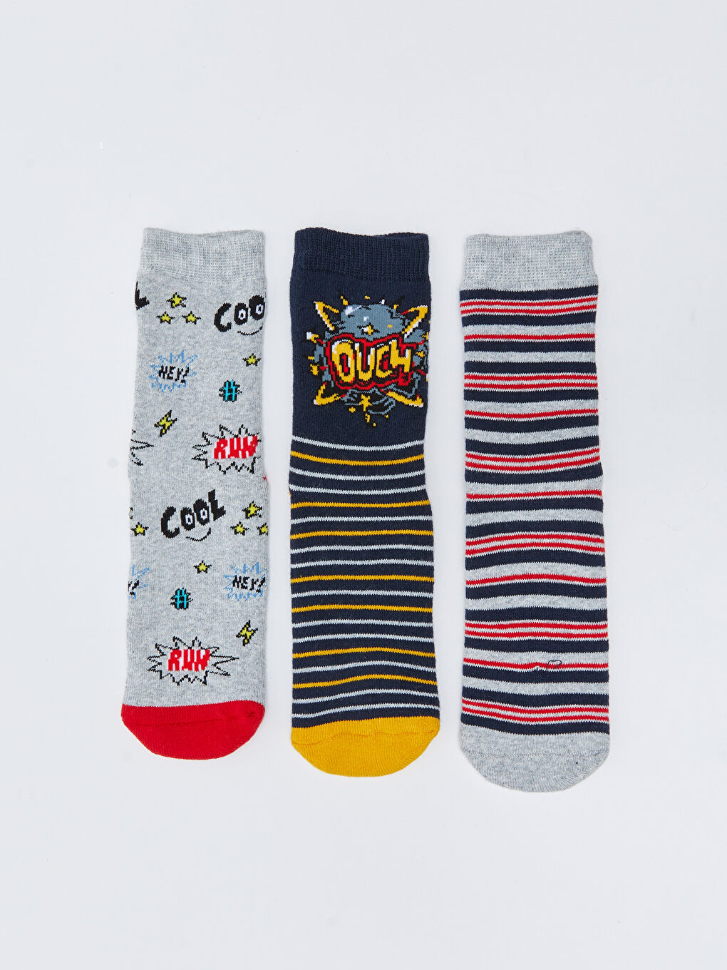 LCW Kids Gemusterte Knöchelsocken aus Frottee für Jungen, 3er-Pack -W2CV02Z4-K00