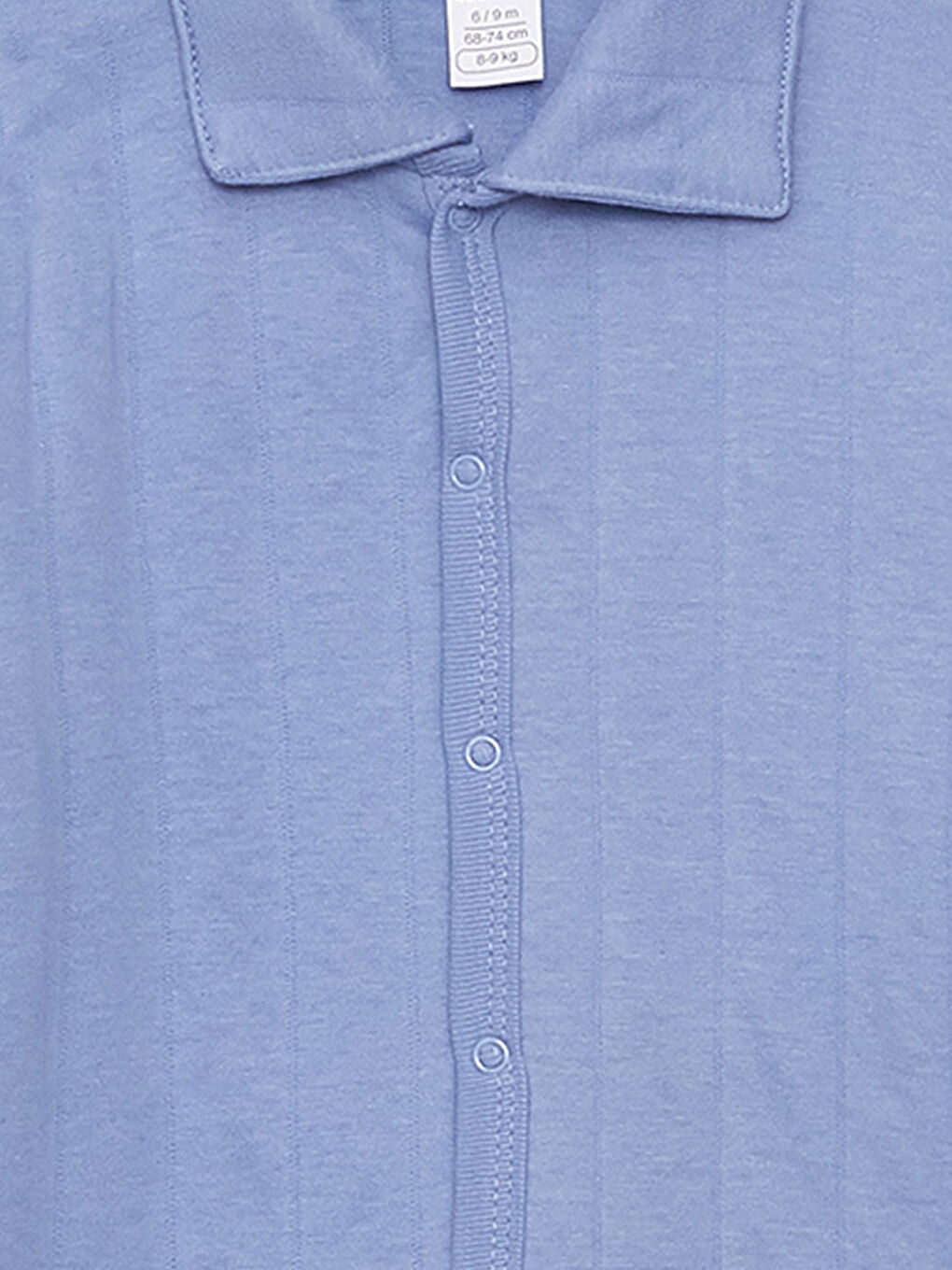 Mavi Polo Yaka Uzun Kollu Erkek Bebek Tulum-2