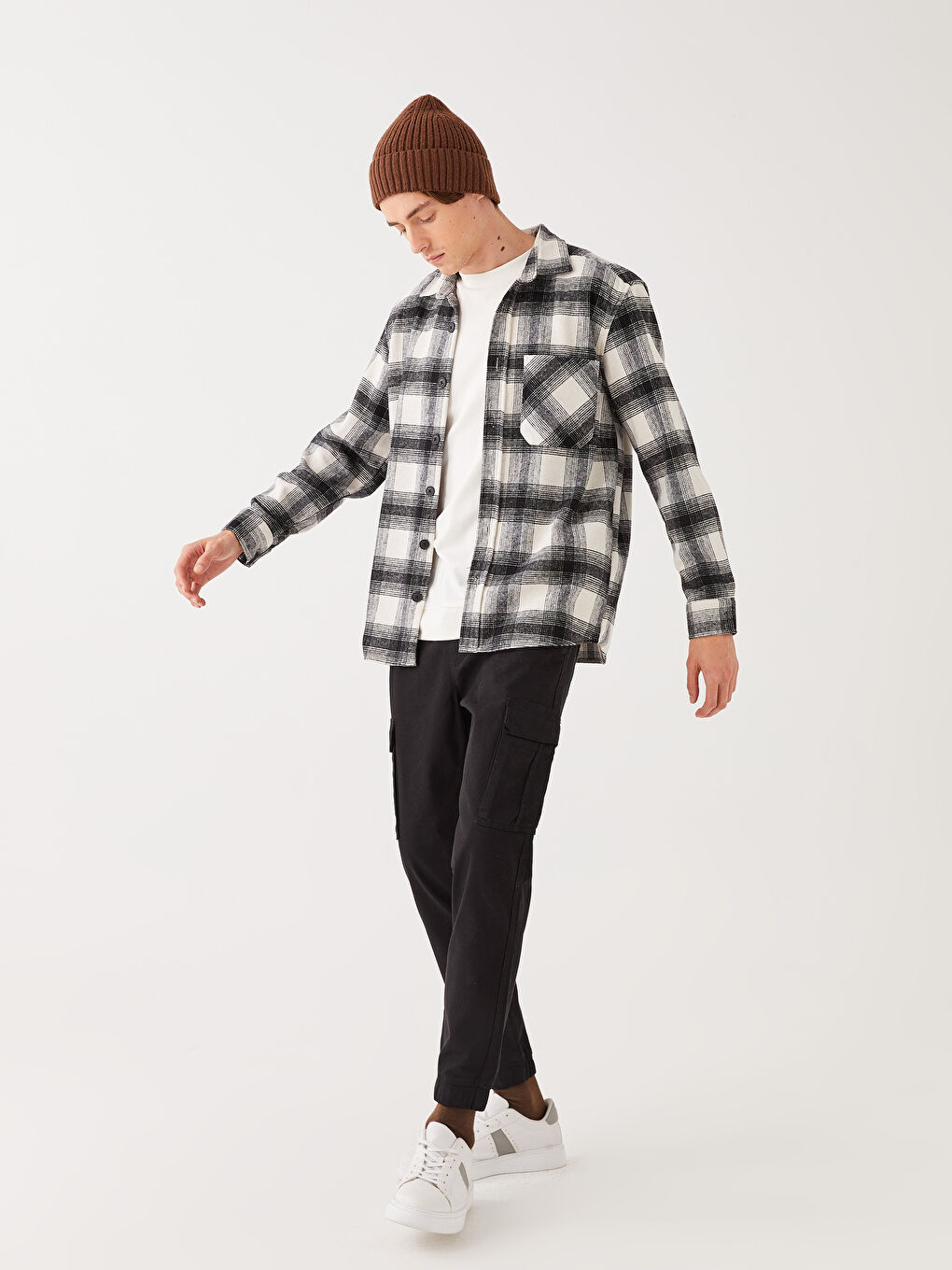 Тънък фит туил карго панталони за мъже-1