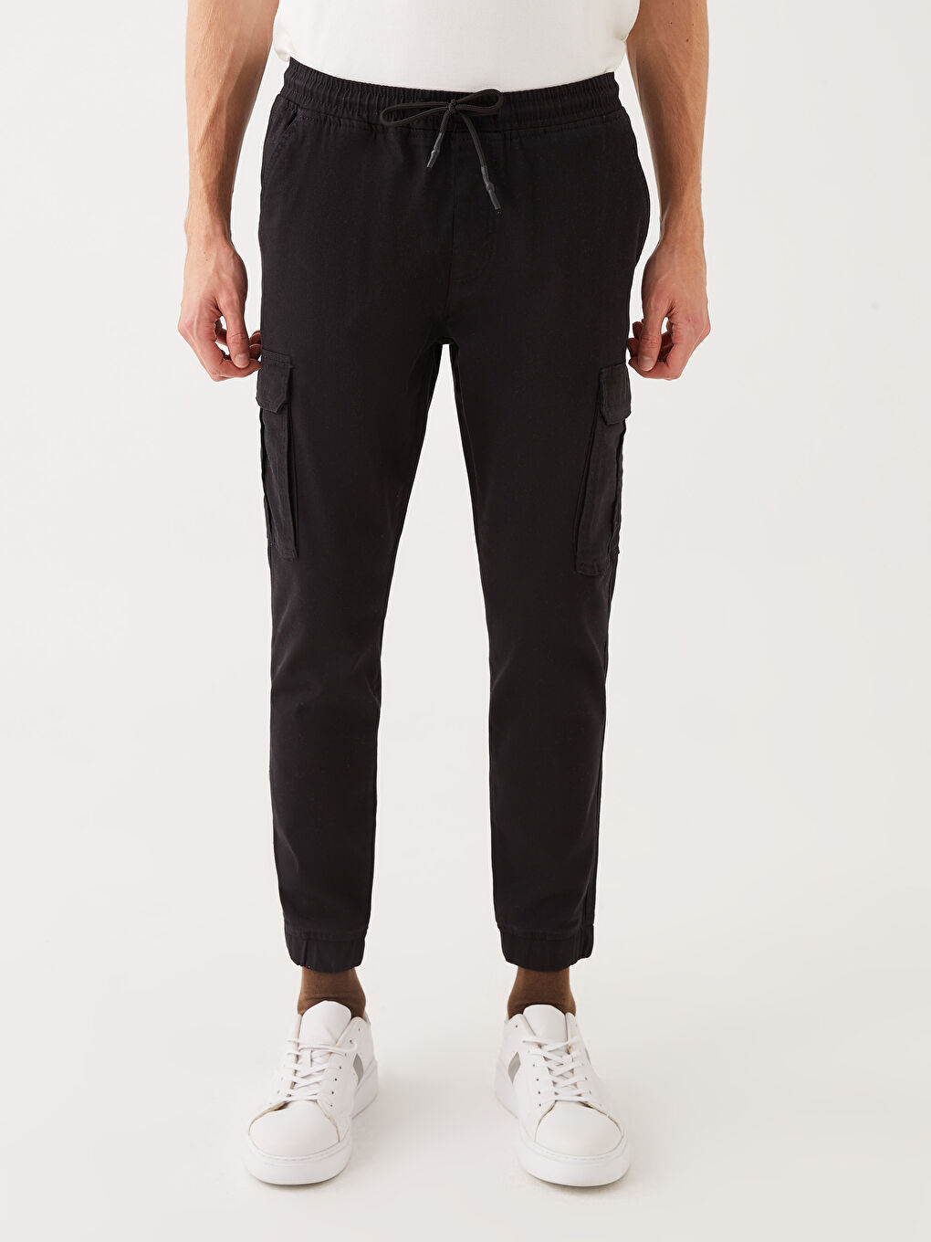 Тънък фит туил карго панталони за мъже-2