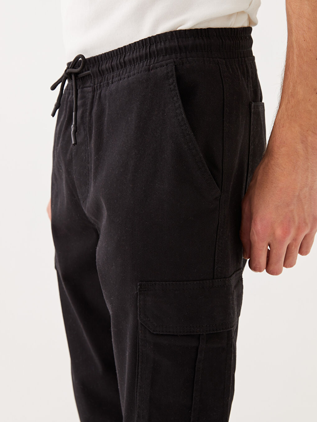 Тънък фит туил карго панталони за мъже-4