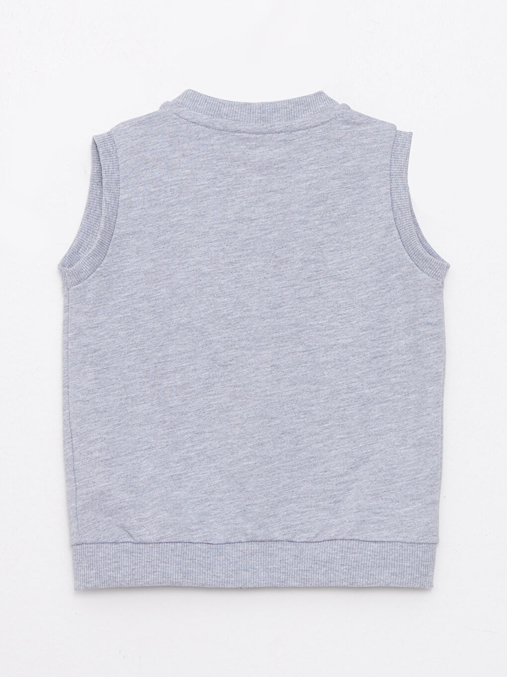 Crew Neck Printed Baby Boy Zippered Vest-1