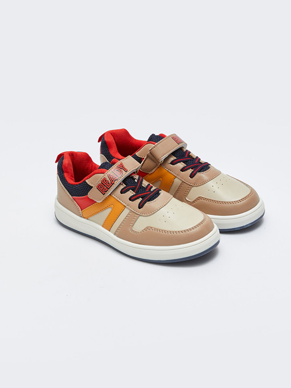 Color Block Laces & Hook-and-Loop Boys' Sneakers