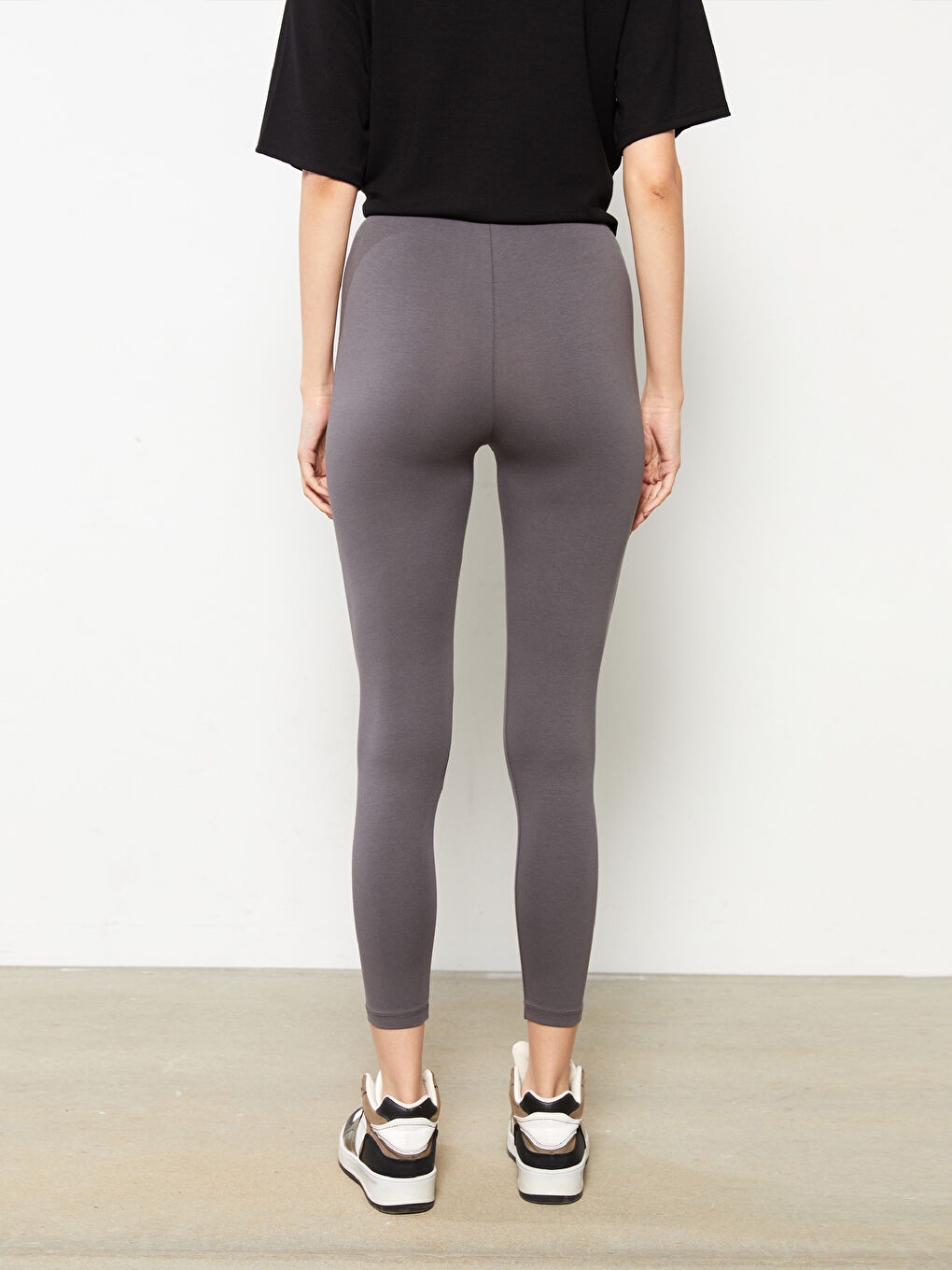 ليجن سادة بخصر مرن للسيدات-4